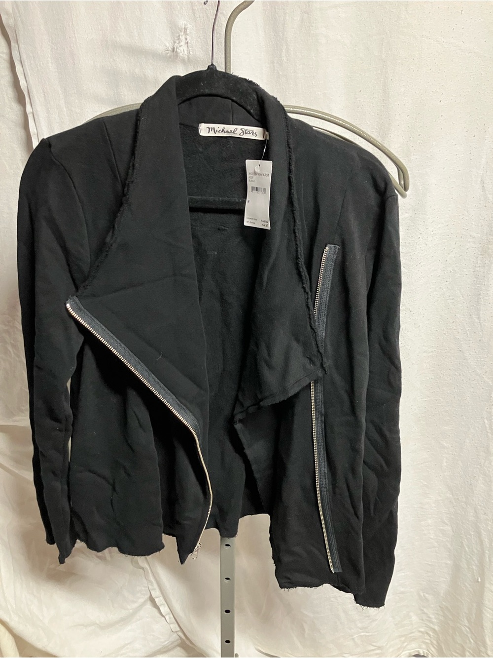 Michael Stars Black Asymmetrical Zip Jacket Size Medium NWT